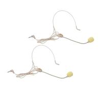 SHINYPASING Wired Headset Microphone with Skin Tone Dual Ear Hooks, Condenser Earset Mic for Singing, Teaching and Coaching, 2pcs Wired Earset Microphone Speaker for Classroom and Conference