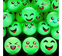 ShinyRelief 24 Pcs Glow in The Dark Table Tennis Balls Christmas Luminous Emotion Bouncy Balls Glowing Halloween Party Supplies Goodie Bag Fillers Cat's Fun Playmate for Holidays Outdoor Indoor