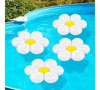 ShinyRelief Inflatable Daisy Decor Flower Pool Floats,White,4 Pcs
