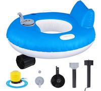ShinyRelief Motorized Pool Float for Adults, Electric Inflatable Motorized Pool Lounger with Pusher Handles Cup Holder and Pump for Easy Inflation Relaxing in The Lake River