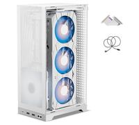 ShinySnake L300 Mesh Mini ITX Computer Chassis - 8.5L Small Form Factort High Airflow, Vertical GPU Mount 325mm, Dual 120mm Fans, SFX/SFX-L PSU Compatible, PCIe 3.0 & DP 1.4 Cable Included, White