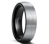 SHINYSO 4mm 6mm 8mm Tungsten Carbide Rings Dome Blue/Black Matte Engagement Wedding Band for Men Women Comfort Fit Size 4-13, Tungsten Tungsten Carbide, silver-plated