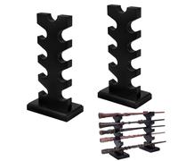 ShinySong Wizard Wand Display Stand, 5 Tiered Wooden Magic Wand Holder for Table Display Collection, Holds 9 Wands, Black