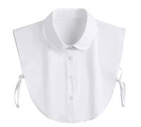 Shinywear Fake Collar Detachable Collar Blouse Dickey Half Shirts Peter Pan Collar, White Doll Collar, Medium