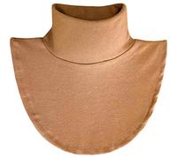Shinywear Fake Turtleneck Dickies for Women, Detachable Turtleneck Collar,Half Mock Turtlenecks,Cotton, Solid Brown, One size