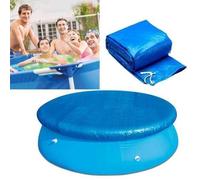 Shinyzone 6ft in Diameter Swimming Round Pool Cover with Rope Ties,Durable Tarpaulin Dustproof Rainproof Windproof for Round Above Ground Swimming Pool,Blue