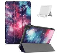 Shinyzone Compatible with Amazon Fire HD 8 2020 Case,Amazon Fire HD 8 Plus 2020 Tablet Case,Ultra Slim Lightweight PU Leather Trifold Stand Smart Cover with Auto Wake/Sleep + Phone Stand,Galaxy
