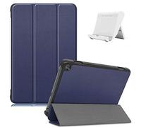 Shinyzone Compatible with Amazon Fire HD 8 2020 Case,Amazon Fire HD 8 Plus 2020 Tablet Case,Ultra Slim Lightweight PU Leather Trifold Stand Smart Cover with Auto Wake/Sleep + Phone Stand,Navy Blue