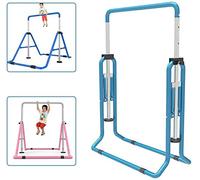 SHIOUCY Horizontal Bar Gymnastics Kids Garden Reck Stretching Gym Turnstiles Training Equipment Outdoor Fitness Height Adjustable Boy and Girl (Blue)