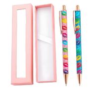 shioyoong 2 Pcs Retractable Ballpoint Pens, Black Ink Journaling Pens, 1.0 mm Click Medium Point Gift Pens Set with Gift Box for Women Girls Teacher Student Colleagues Gifts (Lips blue+Lips pink)