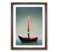 Ship Abstract Vol.1 Framed Print | A2 Walnut Framed Wall Art | Ready to Hang | Abstract Vehicle Picture | Living Room Bedroom Lounge Office