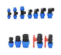 Ship Accessories 20/25/32/40/50mm PE Tube Quick Connector Elbow Tee Water Splitter Plastic Ball Valve Coupler Farm Irrigation Water Pipe Fittings Irrigation Accessories(Chocolate)