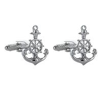 Ship Anchor and Wheel Shirt Cufflinks Presented in Onyx Art Cufflink Box