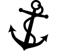 Ship Anchor Sailing Vinyl Decal Sticker for Car/Window/Wall (Black Gloss)