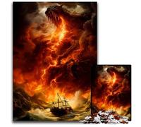 Ship And Monster Jigsaw Puzzles for Adults 1000Wooden Jigsaw Puzzles Family Fun Activity Brain Challenge for Teenager 1000 PCS(75x50cm)