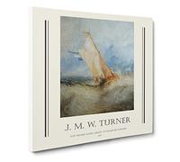 Ship At Sea By Joseph Mallord William Turner Canvas Print | Gallery Wrapped 30mm Frame Wall Art | 14x14 inches | Ready to Hang | Coastal Seascape Picture | Living Room Bedroom Lounge Office