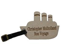 Ship/Boat Shaped Custom Personalised Luggage Tag with Leather Strap & Buckle