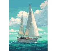 Ship Diamond Art Cross Stitch Kits for Adults sea Diamond Art for Kids Beginners 5D DIY Crystal Embroidery Kits, Crafts for Adults, Home Wall Decorations, Gifts for 10 Year Olds Girls, 70x90cm a-8