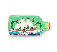 Ship In A Bottle Enamel Pin Nautical Sailing Vessel Maritime Art Design Metal Lapel Badge Collectible Sea Lover Gift Souvenir Accessory 3.9 x 1.7 cm Hard Enamel