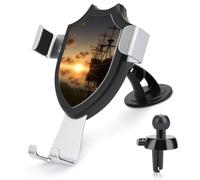 Ship in The Lake Sunset Car Phone Mount Universal 3-in-1 Phone Holders for Your Car with 360° Suction Cup Adjustable Cell Phone Car Mount for Car Dashboard Air Vent Windshield Automobile Cradle Stand