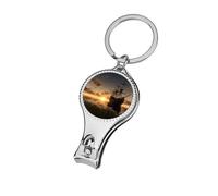Ship in The Lake Sunset Nail Clipper Curved Blades with Nail File Sharp and Sturdy,Nail Clippers for Salon Home Nail Art, Toenail Clippers Pedicure Tools for Feet for Men & Women