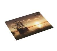 Ship in The Lake Sunset Printed Dish Drying Mat 61x46 CM Dish Drying Pad Highly Absorbent Microfiber Kitchen Counter Mat for Dishes Drainer