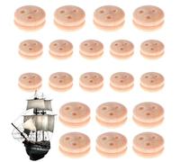 Ship Model Pulley, Reusable Wooden Wheels, Versatile Use, Complete Kit, Sailing Boat Accessories, 20-Piece Set, Timber Construction, Easy to, Blueprint Builders