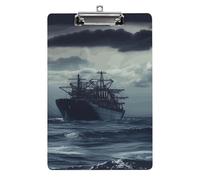 Ship Ocean Clipboard, A4 Acrylic Clipboard with Hanging Hole, Ultra-Light Clip Board - Holds 100 Sheets, Shatterproof Document Holder for Office, 12.5" X 8.5"