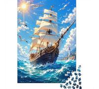 Ship Ocean Lighthouse 1000 Piece Mini Jigsaw Puzzle For Adults Gift Idea | 70x50cm Cardboard Puzzle Lovers Family Bonding Puzzle Game Birthday Gift Home Decor