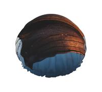 Ship on the Blue Ocean print Shower Cap for Women Double Layer Elastic Bath Cap for Home Spa Hotel and Hair Salon