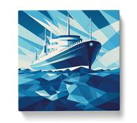 Ship on the Ocean Constructivism Canvas Wall Art Print 20x20 Inch