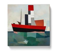 Ship on the Ocean Suprematism No.5 Canvas Print | Gallery Wrapped 30mm Frame Wall Art | 20x20 inches | Ready to Hang | Modern Seascape Picture | Living Room Bedroom Lounge Office