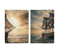 Ship Sailing Alone Passport Holder Travel Wallet Slim Minimalist Front Pocket Leather Credit Card Holder Passport Wallet Cover Case for Travel Must Haves Accessories