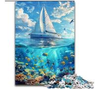 Ship Sailing on The Ocean Adult Jigsaw Puzzles 1000 Pieces, Challenging Game Gifts for Is Ideal As A Gift for The Whole Family (26x38cm)