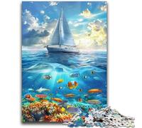 Ship Sailing on The Ocean JigsawPuzzle 1000 Pieces for Adults,Challenging To Complete But Fun And Humorous Unique Home Decor And Gifts (50x75cm)
