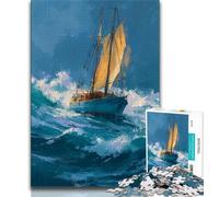 Ship Sailing on The Sea 1000 Piece Jigsaw Puzzles,Challenging Game And Family Play Wall Decoration Unique Birthday And Xmas Gifts (38x26cm)