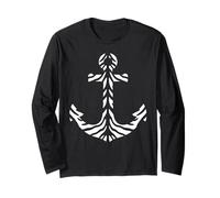 Ship Sailor Nautical Boating Anchor Tiger Skin Print Pattern Long Sleeve T-Shirt