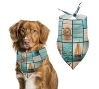 Ship Seashells And Sail Boat Dog Bandana Puppy Cat Scarfs Bibs Washable Triangle Kerchief Pet Gifts