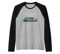 Ship Spotter Container Ship Cargo Vessel Marine Tracking Raglan Baseball Tee