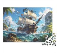 Ship Treasure Island Jigsaw Puzzle, 1000 Pcs For Adults | 70x50cm Cardboard, Brain Workout, Birthday Gift, Living Room Accent, Stress Reduction
