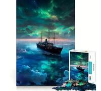 Ship Under Starry Sky Jigsaw Puzzle for Teenagers 1000 Pieces Fine Logic Toy Calm Pastime Neat Edge Art Collection Piece 38x26cm