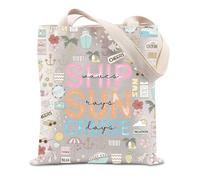 Ship Waves Sun Rays Cruise Days Gift Summer Vacation Sea Life Gift Best Friends Cruise Time Gifts Tote Bag (Ship waves tote UK)