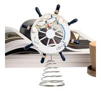 Ship Wheel - 11in Naųtical Sħip Steering Vintage Marine Aesthetic | Beach Wall Decoration Nautical Ornament | Decorative Accent For Living Room Patio Bedroom, Perfect Naùticaľ Enthusiasts, Decor