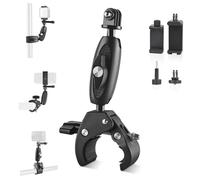 ShipeeKin Camera Clamp Mount Bike Motorcycle Handlebar Mount Ball Head Magic Arm Compatible with Gopro Hero,DJI Osmo action 5 pro, Geekpro, SJCAM, Insta 360 etc.