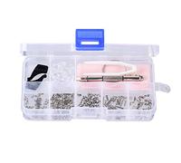 ShipeeKin Glasses Eyeglasses Spectacles Repair Screws Nuts Assortment Glasses Repair Tool Kit (Tiny Glasses Screws Nuts & Silicone Nose Pads Assortment Set with Tweezer Micro Screwdriver) - 500pcs
