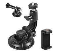 ShipeeKin Suction Cup Mount Car Window Stand Holder on Windshield Dashboard | Heavy Duty 9CM Suction Mount Car Windows Holder for Gopro SJCAM Geekpro Garmin VIRB Xe Yi 4k DSLR & Smartphone for Vlog/POV