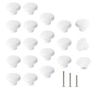 ShipeeKin White Cabinet Kitchen Knobs Ceramic Drawer Knob Cupboard Kitchen Pull Handle 32mm (20 Pack)