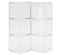 Shipenophy 6 Set Plastic Clear Box, Candy Storage Containers Transparent Party Favor Organizer with Separate Lids for Wedding Treats Mini Gifts 5.5x5.5cm