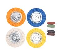 Shipenophy Airway Buffing Wheels 8in 5/8in Arbor Aluminum Metal | Angle Grinder Buffer Polisher Pad Compound Kit, Cotton Cloth, Automotive Rims, Brass, Stainless Steel