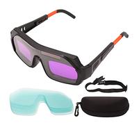 Shipenophy Auto Darkening Welding Goggles Solar Powered Professional Safety Glasses and 10 Replacement Lenses for Electric and Argon Arc Welding